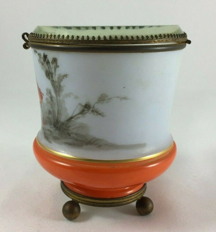 Sweet Box IN Opaline Baccarat Decorated With Romantic Feet Ball XIX ° #H483