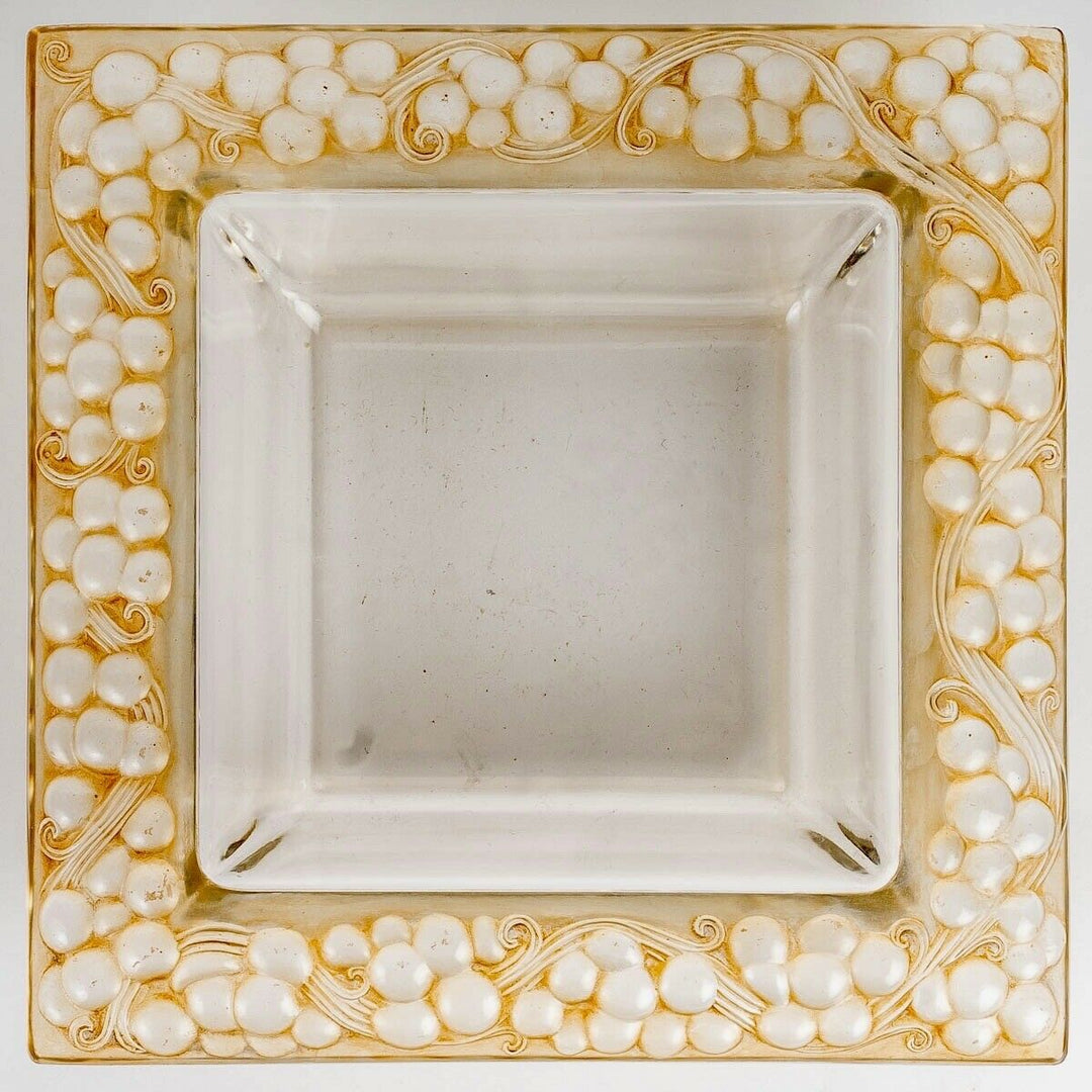 Coupe Plat Thomery Patine Sepia Rene Lalique R.Lalique Glass Bowl Plate