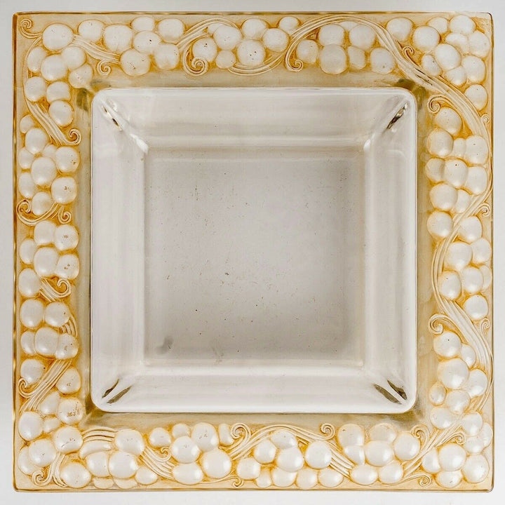 Coupe Plat Thomery Patine Sepia Rene Lalique R.Lalique Glass Bowl Plate