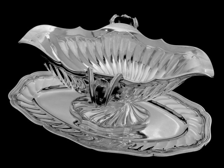 Antique French Sterling Silver Gravy/Sauce Boat with Tray