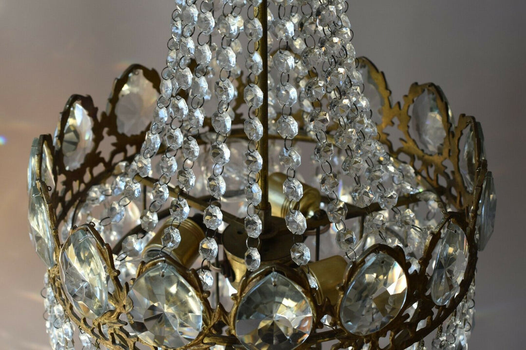 Original Antique Vintage Crystal Chandelier, home living ceiling Lighting,lamp