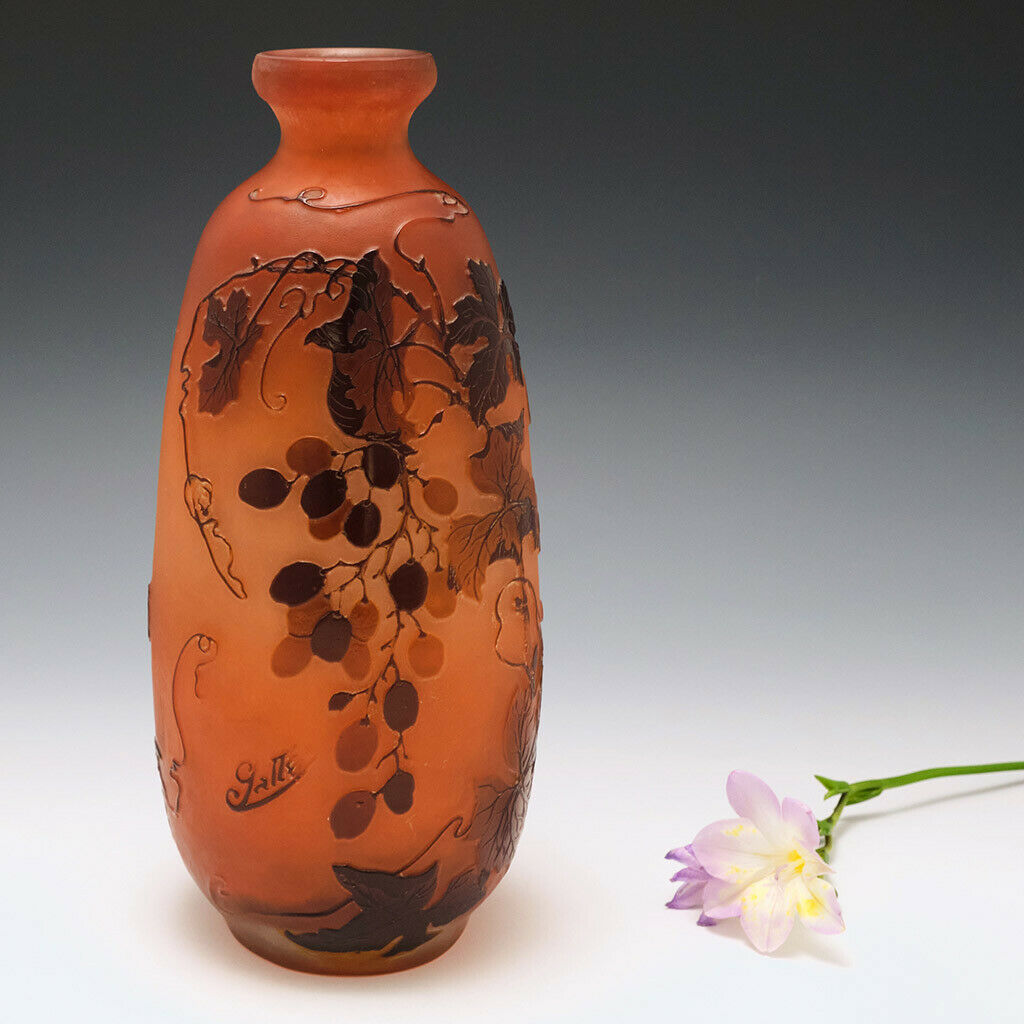 A Galle Three Colour Cameo Glass Vase c1920