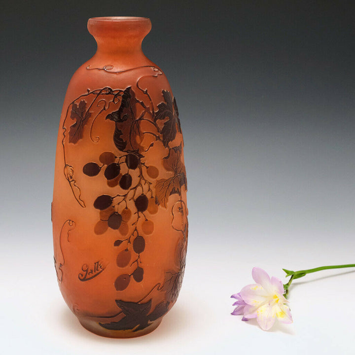 A Galle Three Colour Cameo Glass Vase c1920