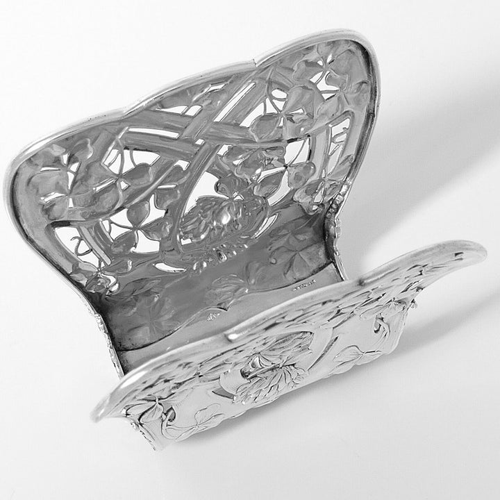 Debain French All Sterling Silver Asparagus Sandwiches Grip, Clover, Art Nouveau