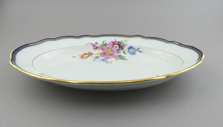 NP 1.826 € Bratenschale oval L.35cm Platte Meissen A-Kante Blumen-Buketts 1.Wahl