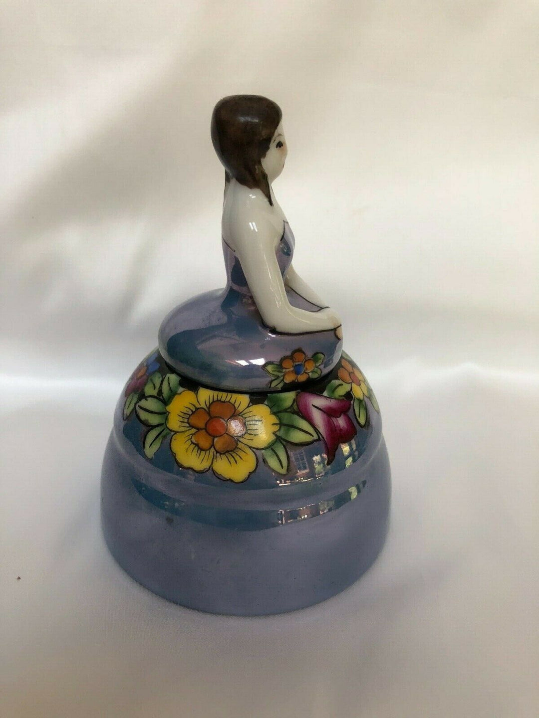 オールドノリタケ　デコレディ　女性の置物（小物入れ）