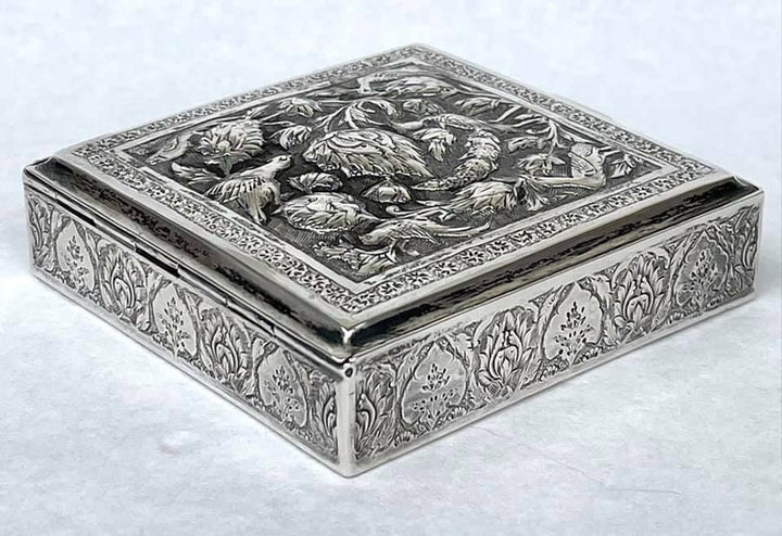 Antique Persian Sterling Silver Splendid Box Fabulous Decor