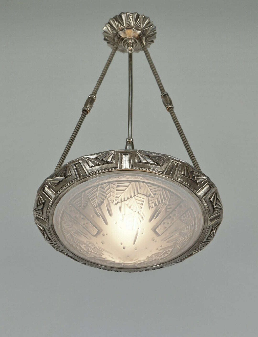 MAYNADIER & MULLER : FRENCH 1930 ART DECO CHANDELIER lamp pendant degué era