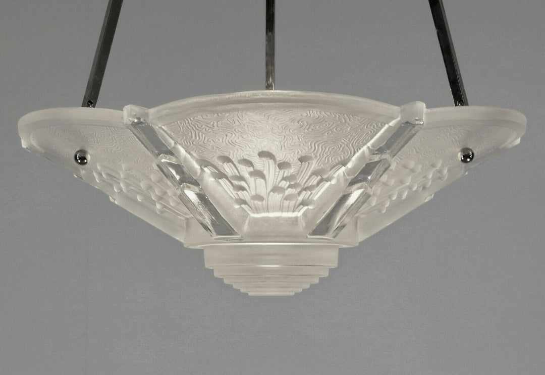 ミューラー兄弟　作：1930フランスアールデコ調シャンデリアランプ