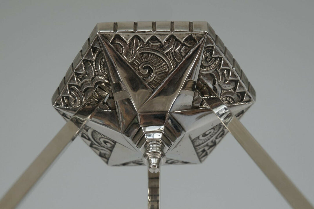 DEGUE : FRENCH 1930 ART DECO CHANDELIER PENDANT WITH BOWL .... lamp muller era
