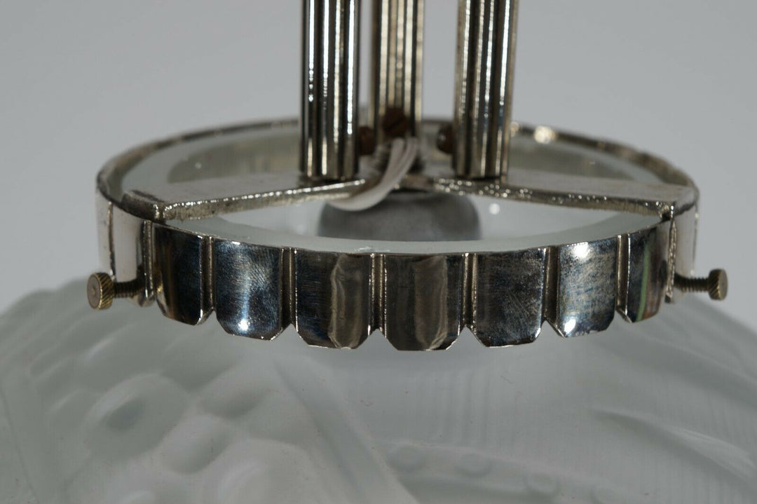 MULLER FRERES : 1930 FRENCH ART DECO PENDANT .. lamp chandelier France degué era