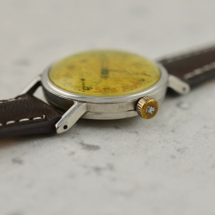 1950年　モバードヴィンテージ　カラトラバ　トロピカルダイアル(参考番号：11709)(cal.150MN)スチール製