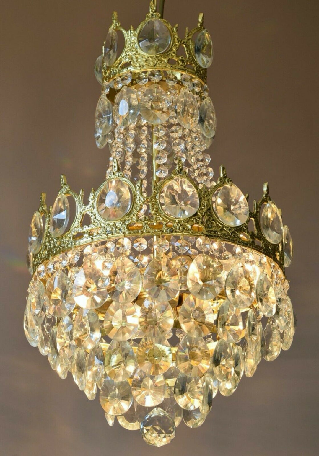Brass Lighting Antique French Vintage Ceiling Living Room Bar Crystal Chandelier