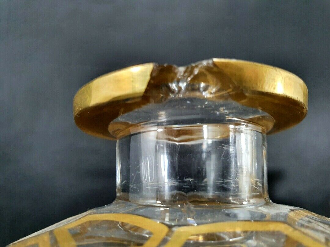 RARE ANTIQUE BACCARAT TANTALUS SIGNED FRENCH GILT BRONZE LIQUOR BOX CAVE LIQUEUR