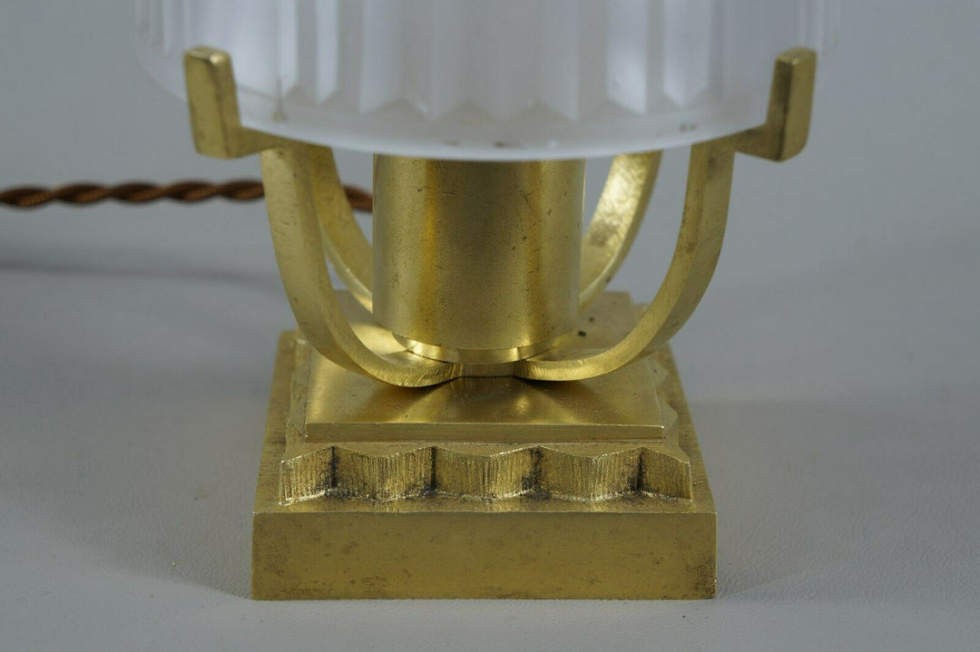 MULLER FRERES : FRENCH BRONZE ART DECO LAMP 1930 ...... France degué sabino era