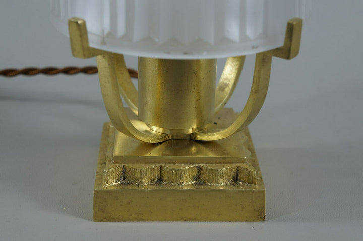 MULLER FRERES : FRENCH BRONZE ART DECO LAMP 1930 ...... France degué sabino era