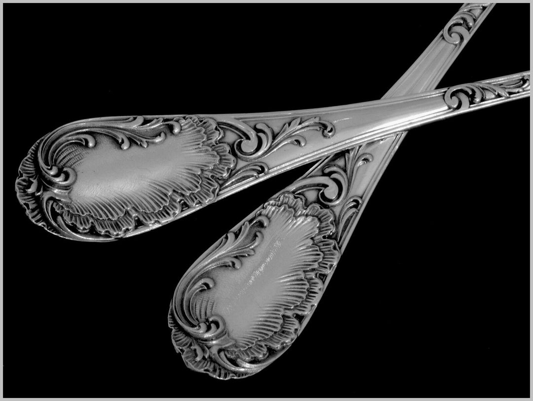 Puiforcat Fabulous French All Sterling Silver Ice Cream Set 2 pc Rococo