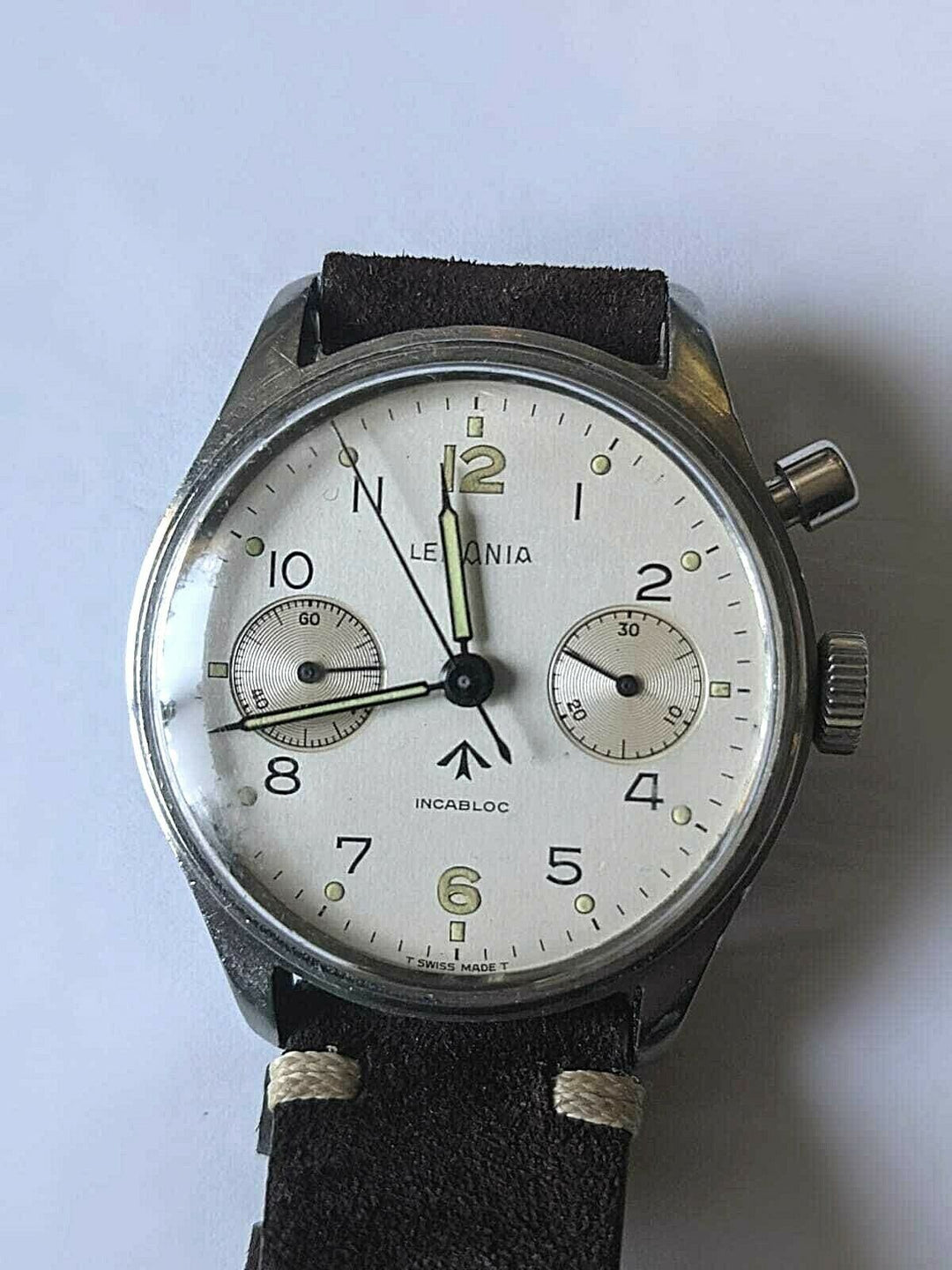 Lemania Vintage Chronograph Monopusher Royal Navy HS9