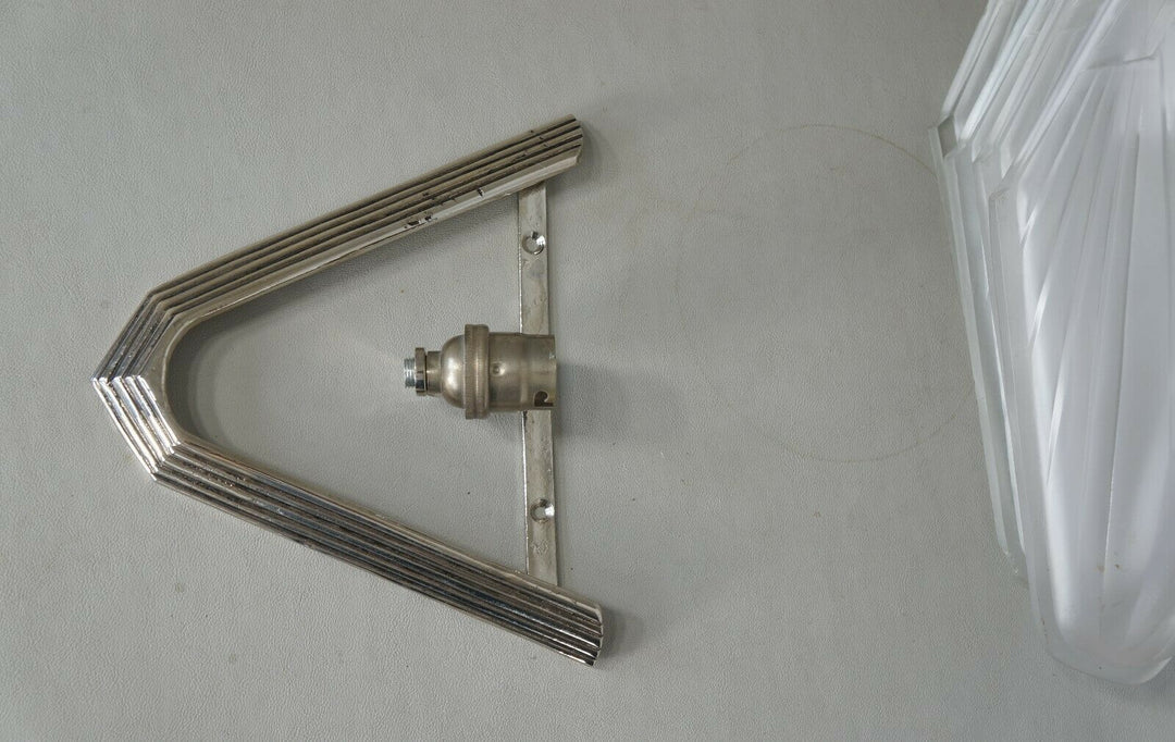 EJG : PAIR OF 1930 FRENCH ART DECO WALL SCONCES ......... lights lamp muller era