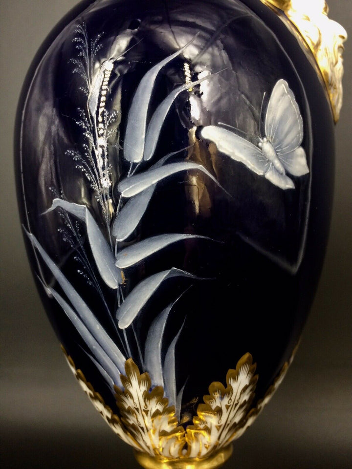 MINTON PATE SUR PATE WHITE ENAMELLED WITH BIRD JAPONISM URN JUG, circa 1880