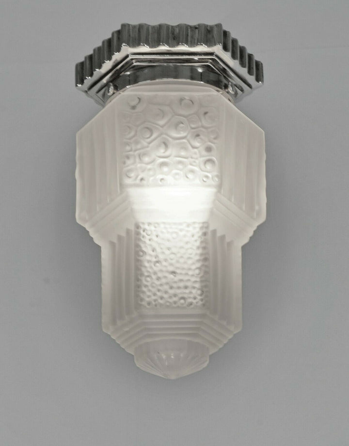 HUBENS & MULLER : FRENCH 1930 ART DECO FLUSH MOUNT .... chandelier lamp pendant