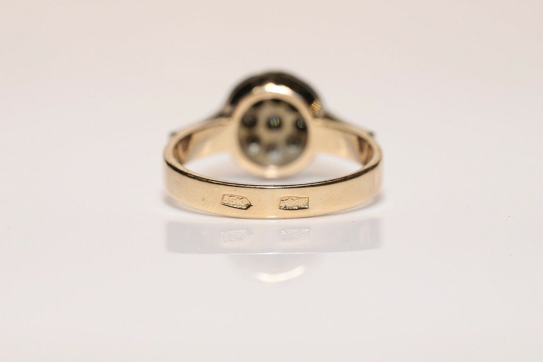 オールド オリジナル 14K ナチュラルダイヤモンドのロシアンリング
