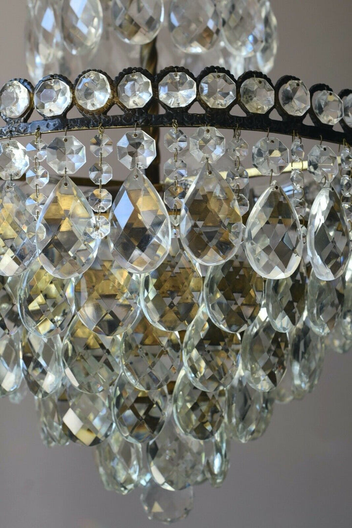 Empire Vintage Crystal Chandelier, Antique Style Lighting, French Lighting lamp