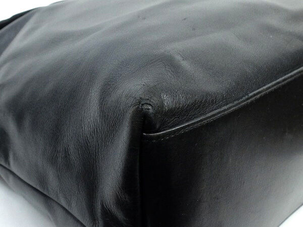 AUTH CHANEL BLACK CLASSIC LAMBSKIN TOTE SHOULDER BAG