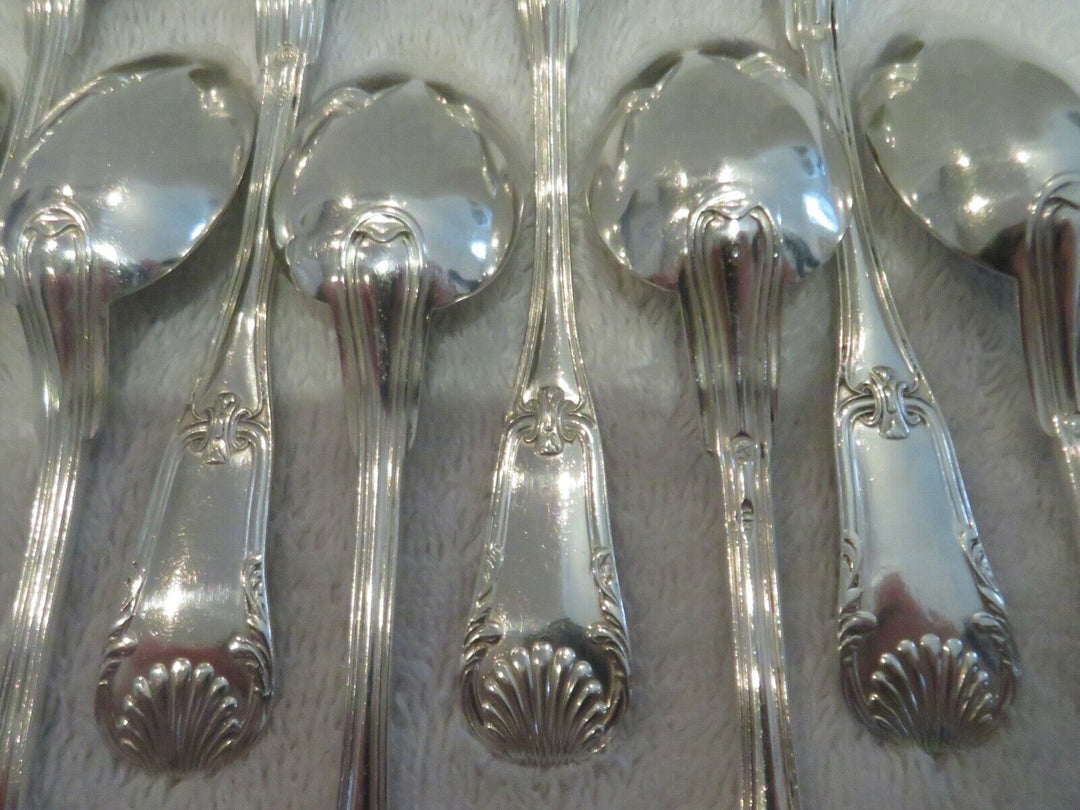 Gorgeous 19th c french 950 silver 12 coffee spoons Puiforcat shells LXIV st