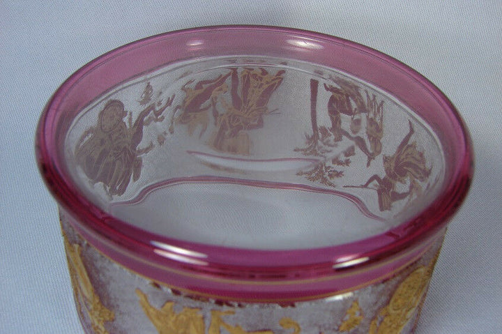 VERY FINE Saint Louis ACID ETCHED GLASS BOX & COVER, CIRCA 1920