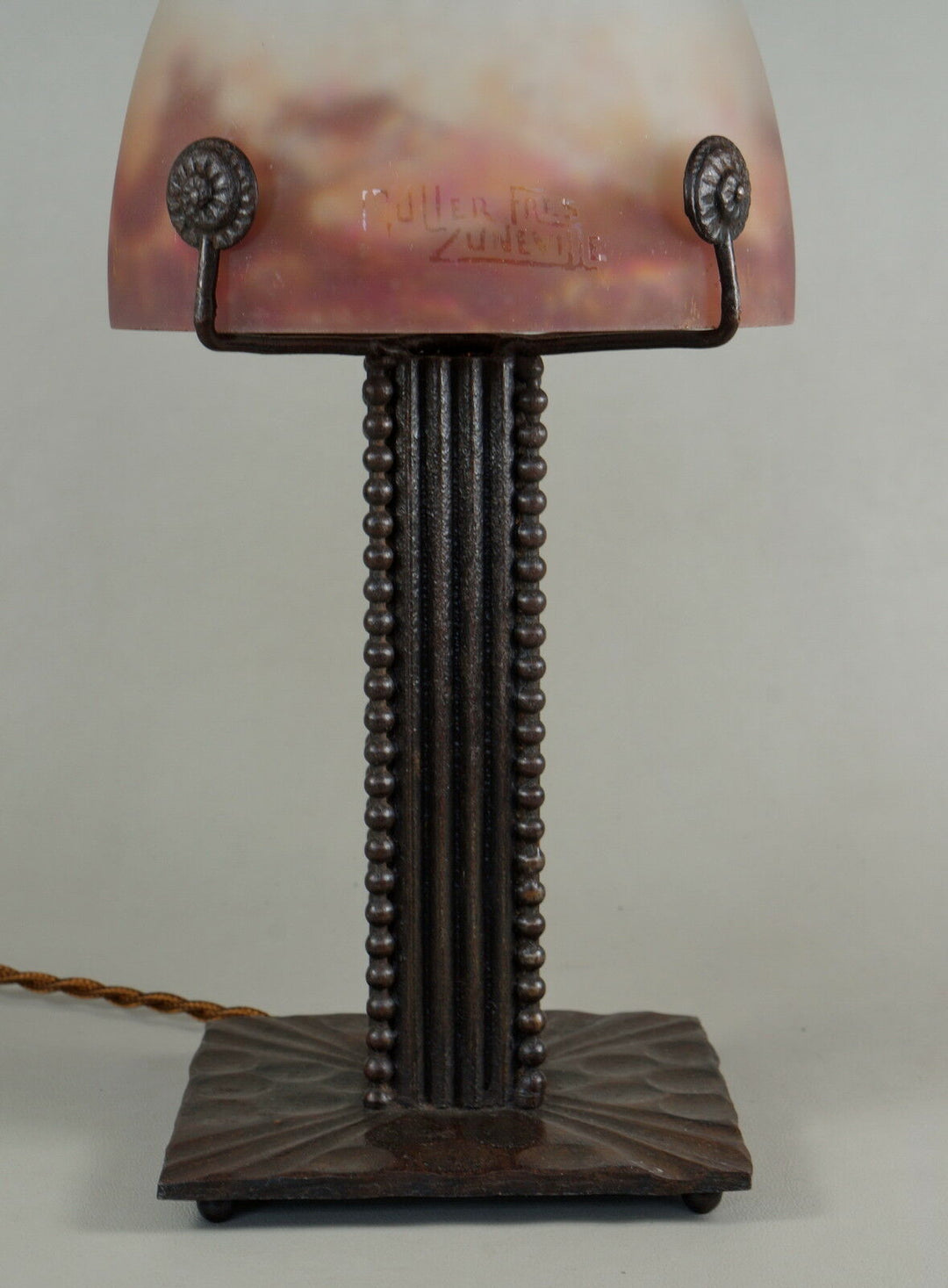 M.VASSEUR & MULLER FRERES : FRENCH 1930 ART DECO LAMP ........ wrought iron 1925
