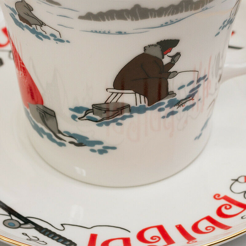 Imperial Porcelain Teacup & Saucer Lomonosov Mug LFZ No Scales! Fisherman Gift