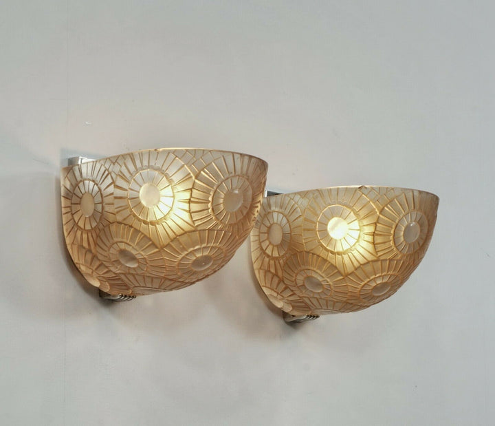 SIMONET FRERES : a pair exceptional French 1930 art deco wall sconces ... France