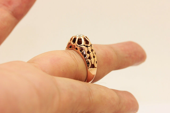 オリジナル 12K ナチュラルダイヤモンド ローズカットダイヤモンドのリング