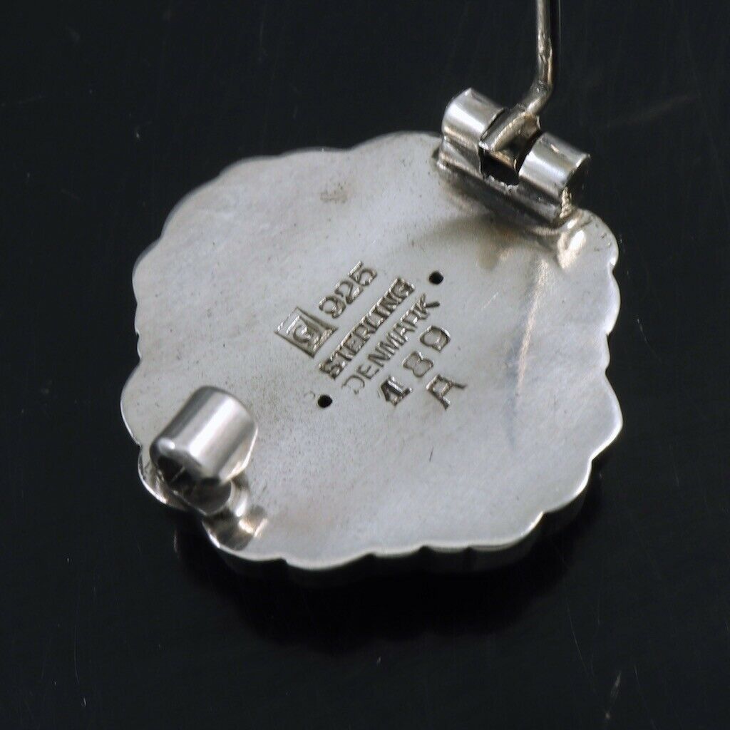 ジョージジェンセン　スターリングシルバー　 ラブラドライトのブローチ　#189A　1933-44年代の刻印