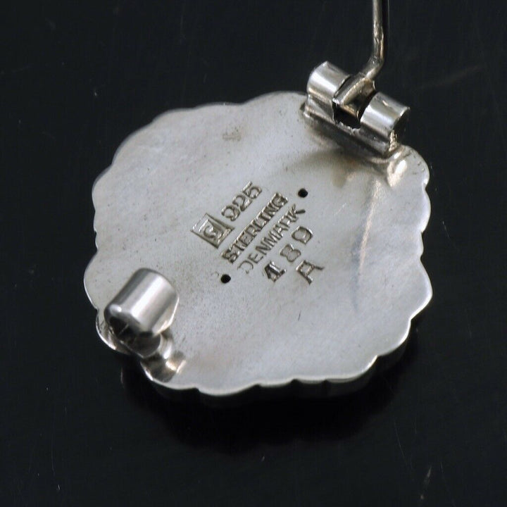 ジョージジェンセン　スターリングシルバー　 ラブラドライトのブローチ　#189A　1933-44年代の刻印