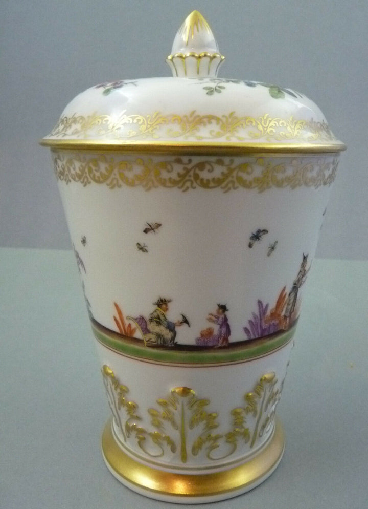 NP 18.400,--€ Deckelpokal Chinoserien umlaufend Hoeroldt 1.Wahl TOP Meissen