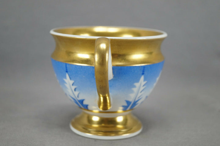 KPM Berlin Hand Painted Blue Leaves & Gold Empire Form Cup Circa 1837-1844