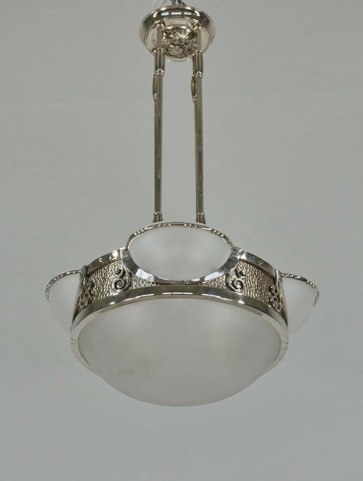 RARE FRENCH 1930 ART DECO CHANDELIER ......... lamp muller degue daum era France