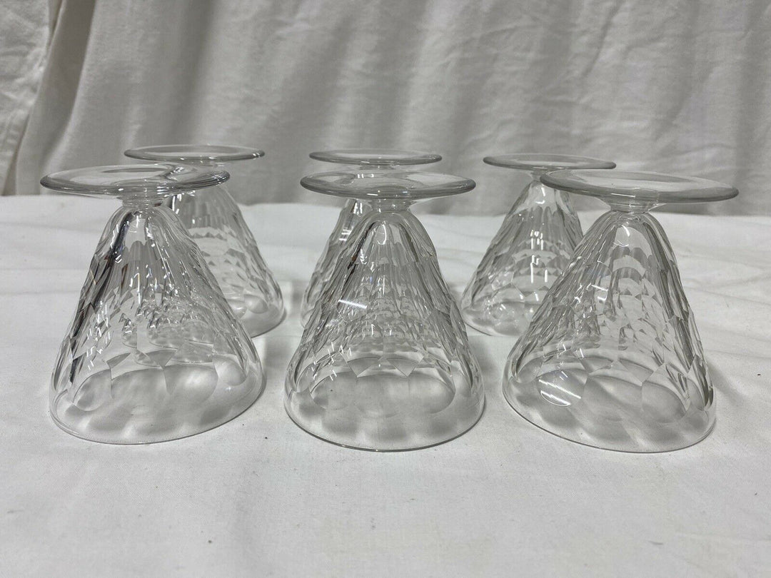 BACCARAT 6 VERRES À VIN BLANC CRISTAL DÉCOR ÉCAILLE MODÈLE CHAUNY LOT 2.