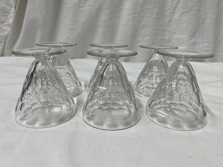 BACCARAT 6 VERRES À VIN BLANC CRISTAL DÉCOR ÉCAILLE MODÈLE CHAUNY LOT 2.
