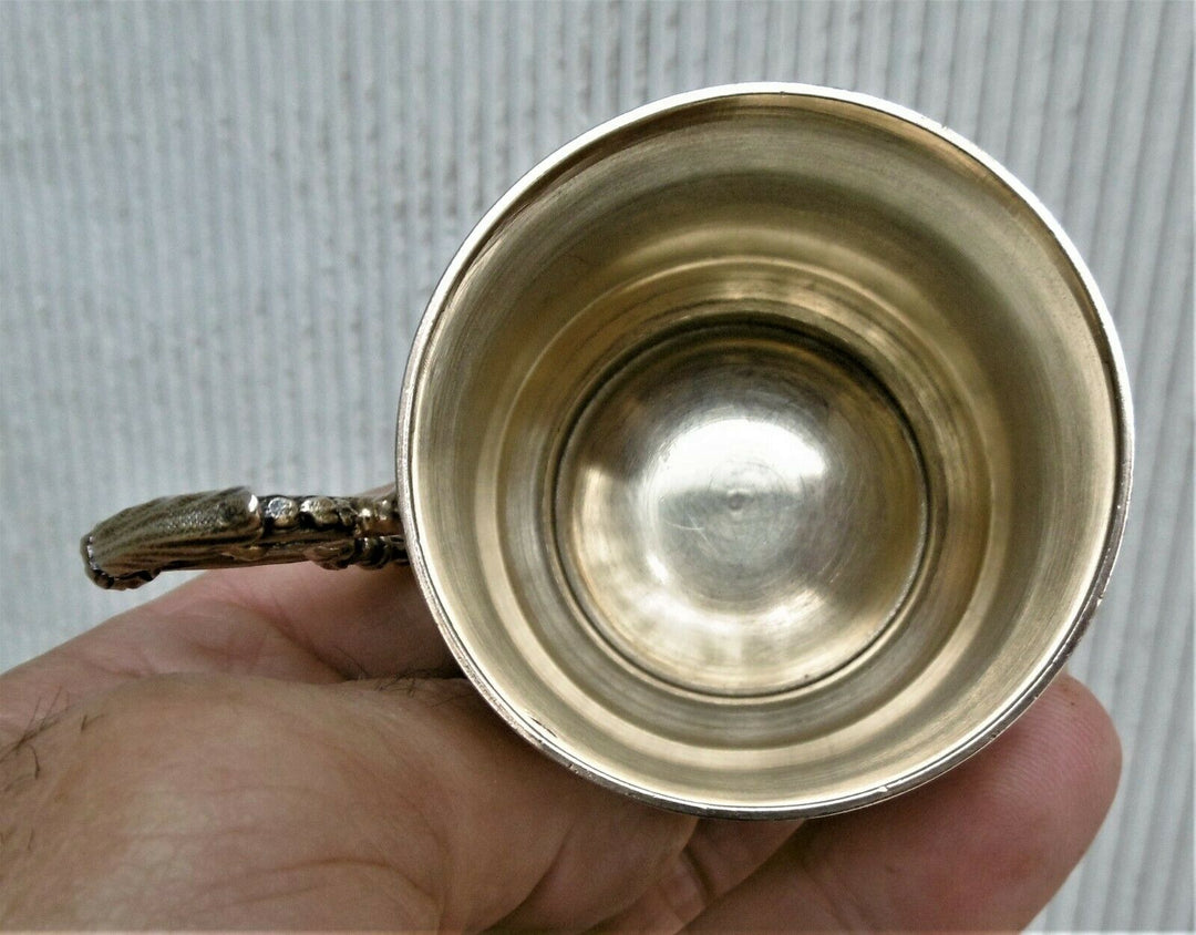 Poids:333 grs:Emile Puiforcat:Paire de tasses & soucoupe argent massif Minerve 1