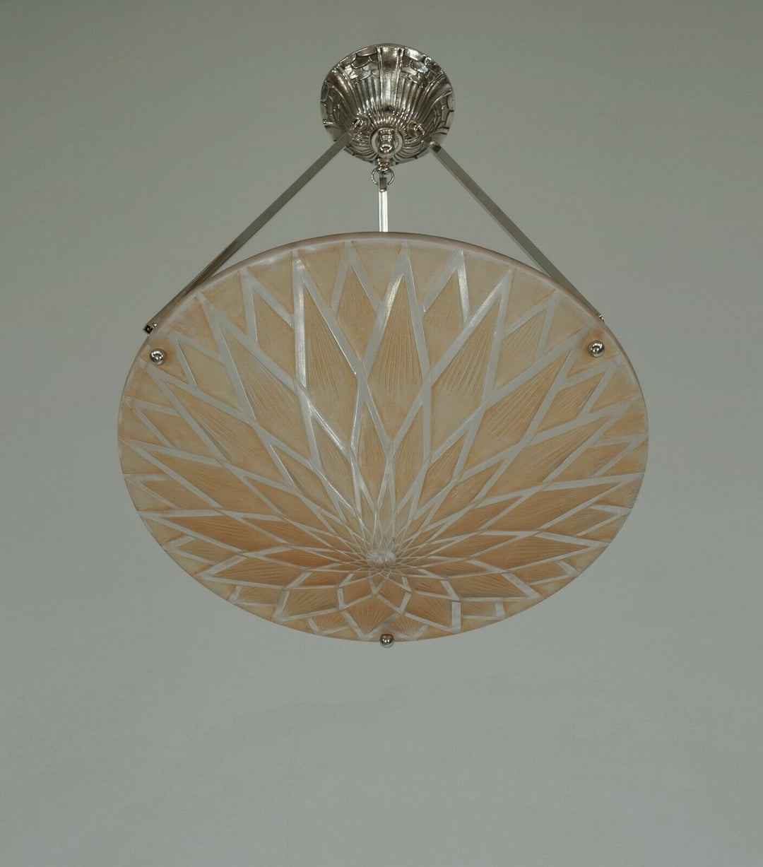 Pierre d'Avesn LORRAIN DAUM : A FRENCH 1930 ART DECO PENDANT . CHANDELIER
