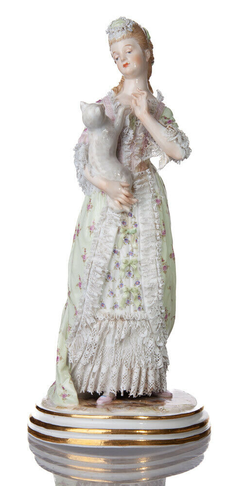 マイセン人形 フィギュリン 題名『猫と少女』 J・ウンガラー