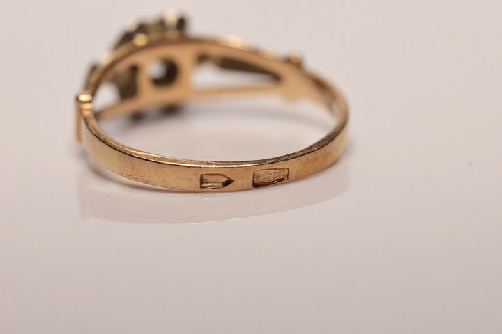 アンティーク 14K ナチュラルダイヤモンドのロシアンリング