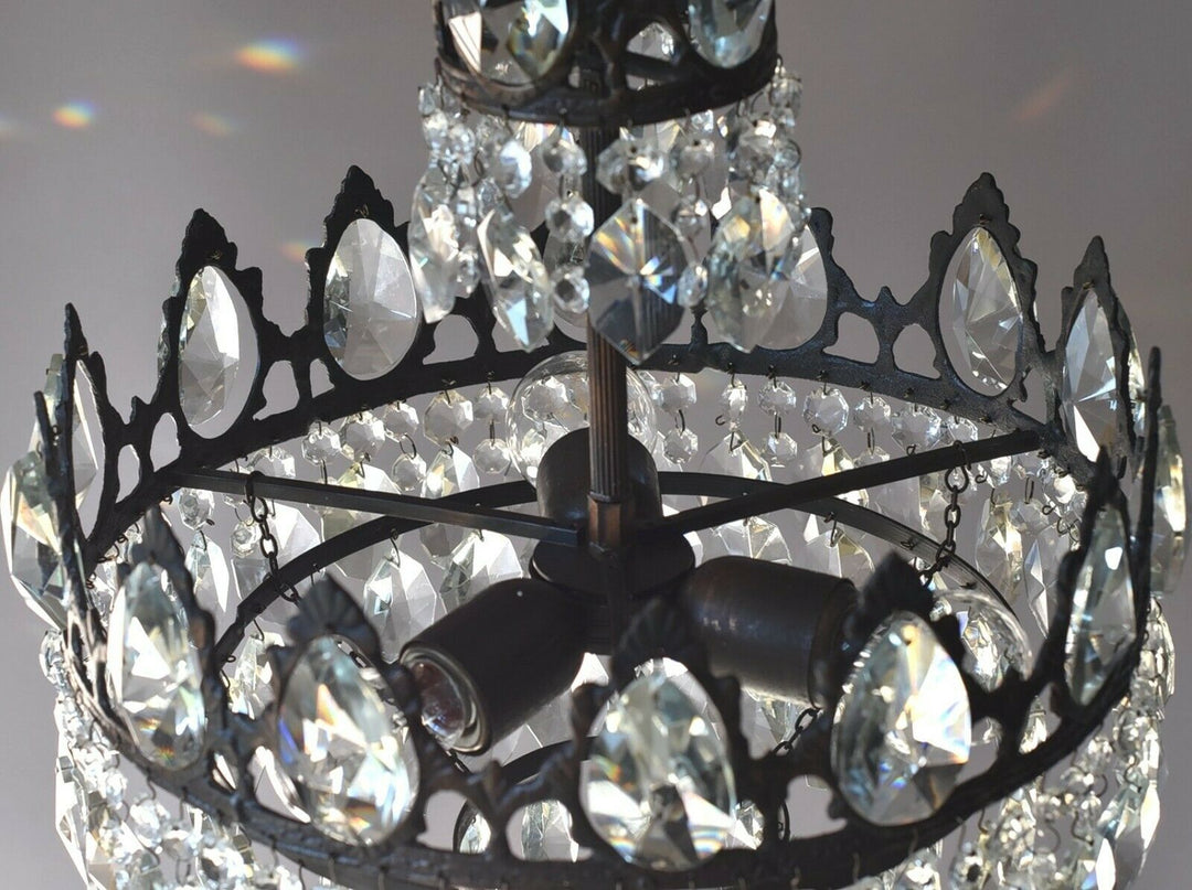 French Empire Vintage Crystal Chandelier, Antique Lighting, lamp, Home Light