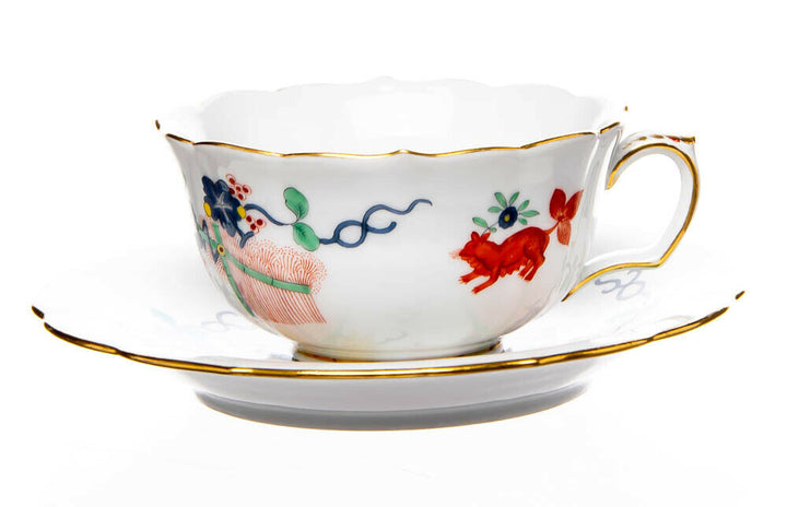 マイセン　カップ＆ソーサセット　飛ぶ狐とリス　ノイエアウスシュニット　ケンドラー