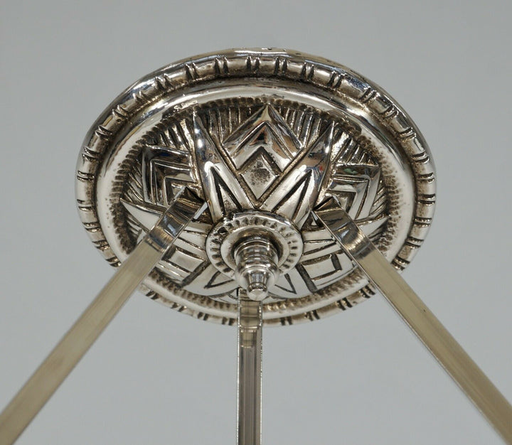 MULLER FRERES : FRENCH 1930 ART DECO PENDANT .. chandelier lamp degue era France