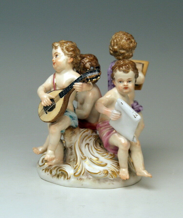 MEISSEN FIGUR AMORETTEN ALLEGORIE DER KÜNSTE CHERUB KAENDLER MNR: 1584 UM 1870