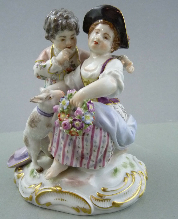 NP 6.416,- € Figur Paar Schäferkinder mit Schaf 61050 Meissen TOP 1.Wahl Gruppe